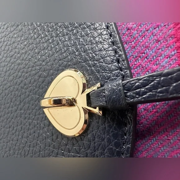 Kate Spade Marti Wallet Crossbody Bag - Multicolor Plaid and Navy Leather (NWOT) - Picture 8 of 15